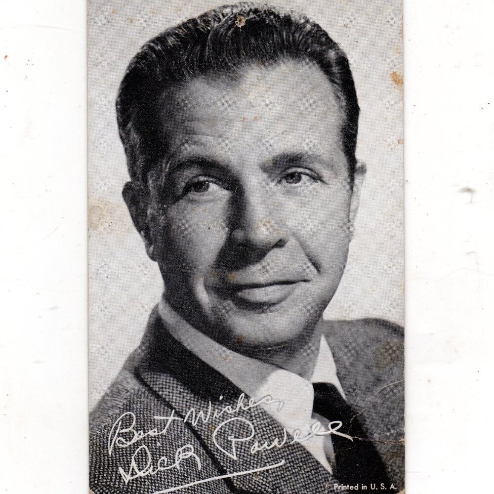 Old:1950s Dick Powell B & W Penny Arcade Card /Old Movie Star / Actor